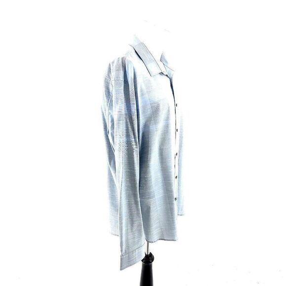 Calvin Klein Gray Blue 2XL Button Front Dress Shirt Cotton Collared - Picture 6 of 10